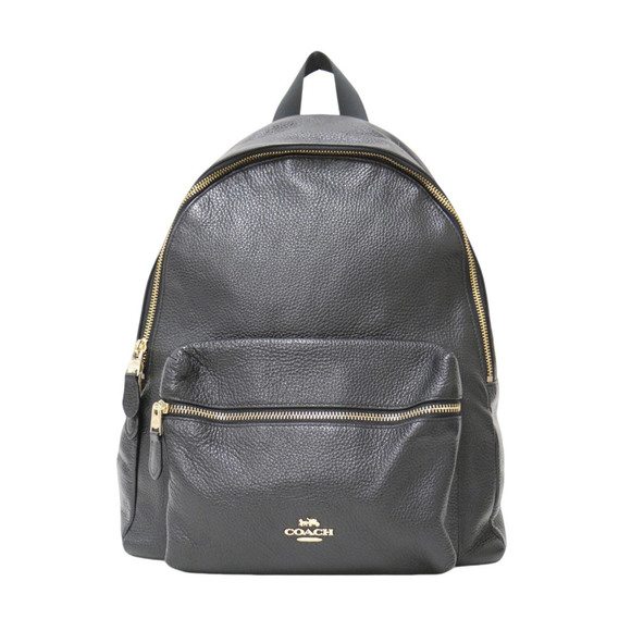 COACH bag, black, leather, backpack, grained genuine ladies - Picture 3 of 9